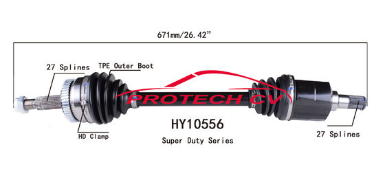 HY10556 CV Axle Assembly Heavy Duty Clamp TPEE Boot  Cold Forging Grinding Process Technology EXTREME Weather Unit